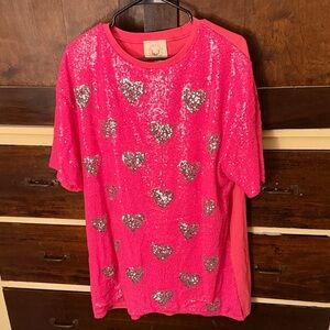 Fantastic Fawn Pink Sequin Heart Dress